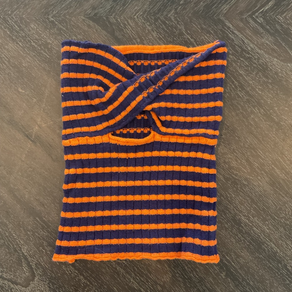 Striped Kids Scarf - Orange and Purple
